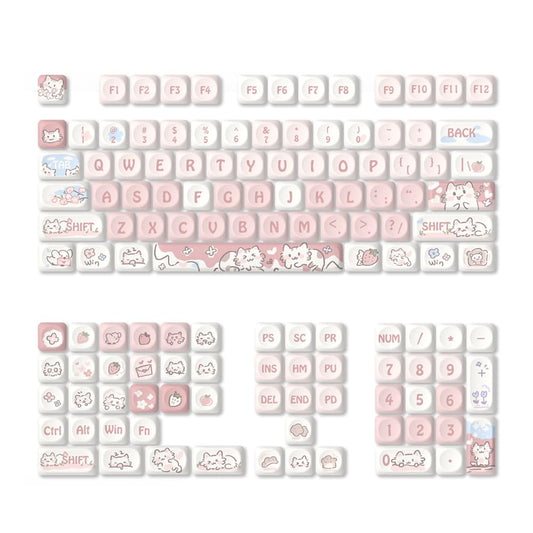 Tiardey Keycaps PBT Keycap Set Sublimated Purple Rabbit Keycaps For Mechanical Gaming Keyboard 132 Keys
