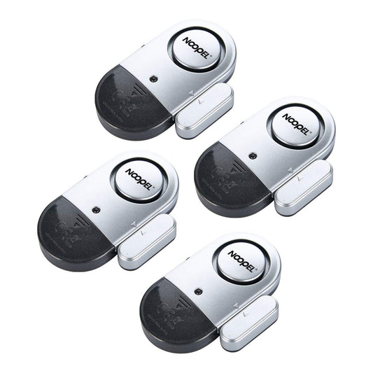 Door Window Alarm 4 Pack Noopel Home Security Ultra-Slim Wireless Magnetic Sensor Burglar Anti-theft 120DB Alarm with Batteries included - DIY EASY to