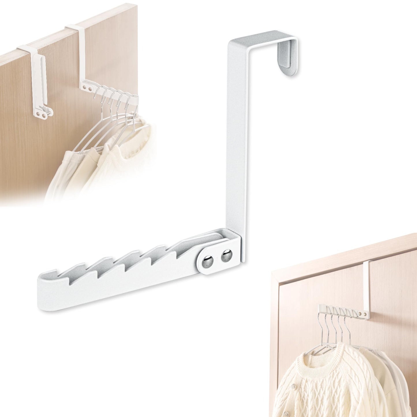 Folding Wall Coat Rack Wall Drying Rack - Invisible Balcony Strong Suction Cup Without Punches Multifunctional Window Four Slots Bar for Laundry Room