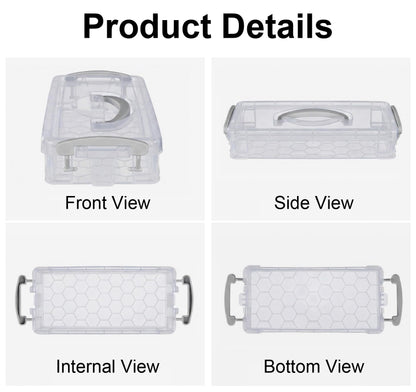 Anstore Storage Box with Handles, 2 x 3 Tier Clear Plastic Storage Box with Lid, Portable Pencil Case, Pen Drawing Tools Container Lid