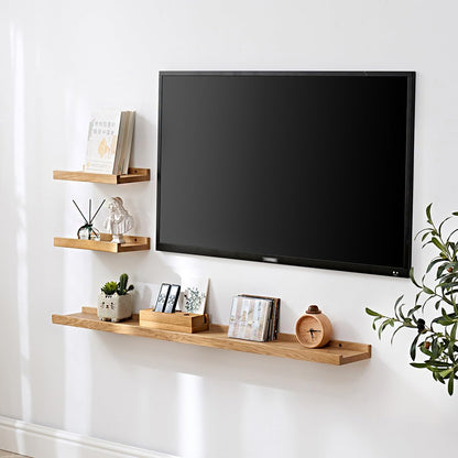 OAKERLAND Wooden Floating Shelves for Wall, 36inch Oak Picture Ledge Shelf 36inch Wall Mounted Solid Oak Display Shelf for Home,Office,Bedroom,Living