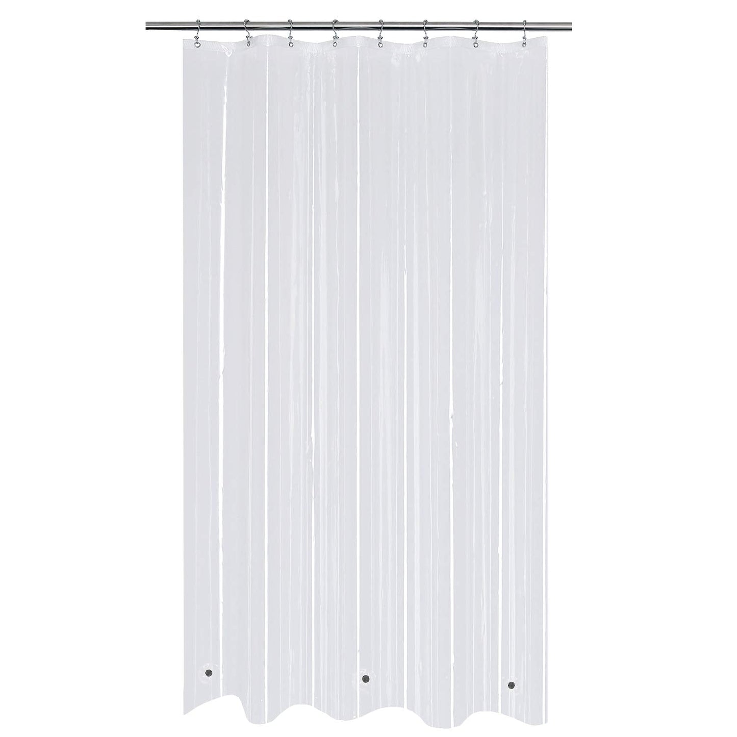 Mrs Awesome Stall Shower Curtain Liner with 3 Magnets 48 x 72 inch, PEVA 8G Thick & Heavy Duty Plastic Shower Curtain for Bathroom, Waterproof, 48x72,