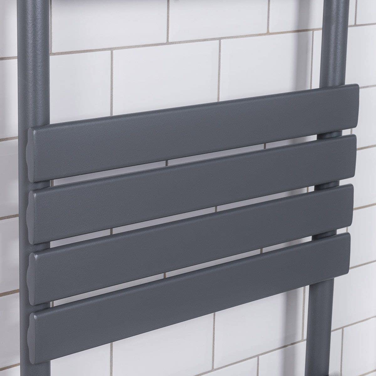 Warmehaus Flat Panel Heated Towel Rail Radiator Anthracite 1600x600mm Grey