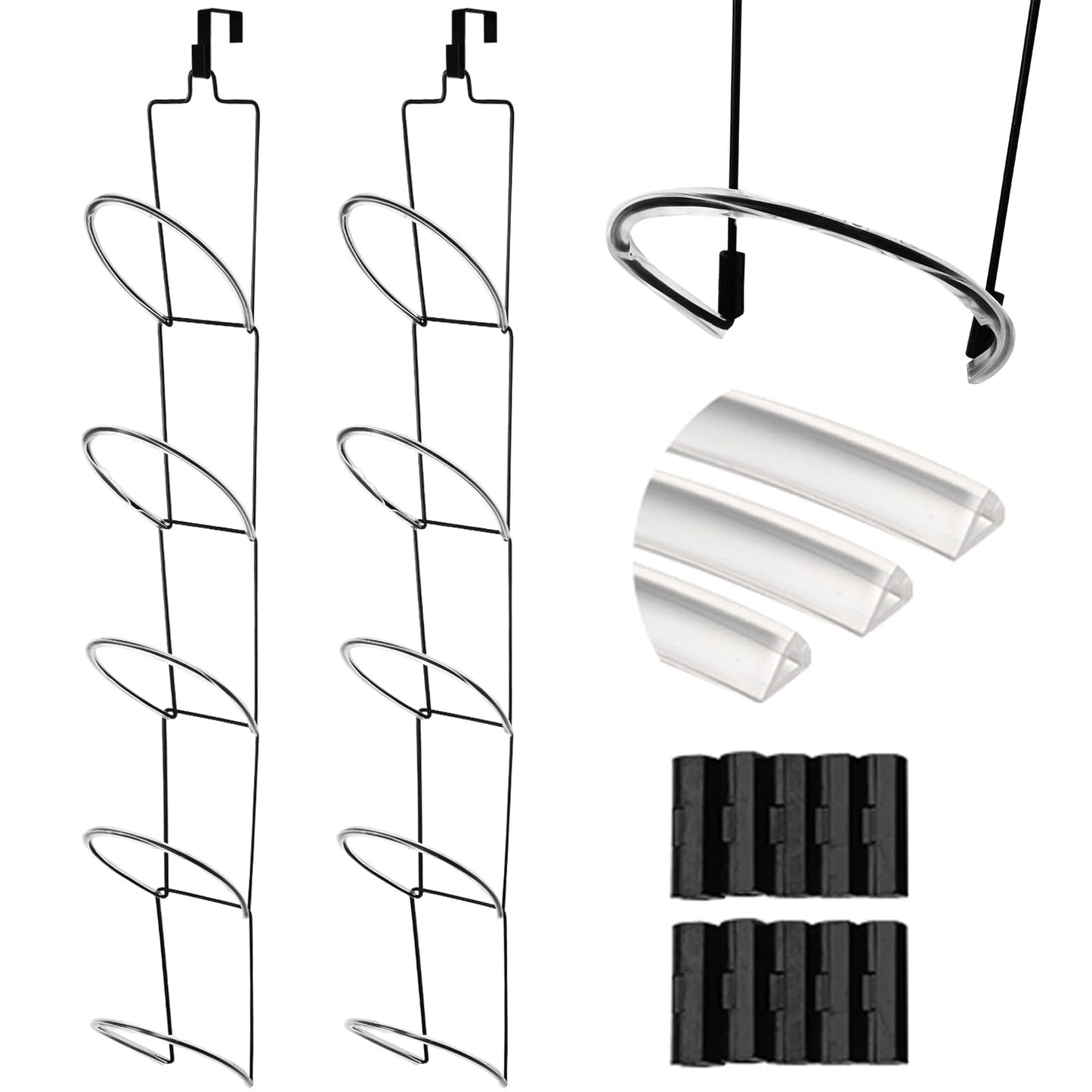 Livememory Hanging Hat Rack, Baseball Caps Hat Racks for Door, Wall, Closet, Bathroom, 10pcs (Black)