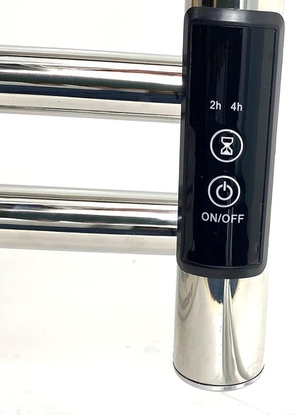 Manissa Siena 500w x 720h Stainless Steel Electric Heated Towel Rail Mirror Polished Finish Towel Radiator