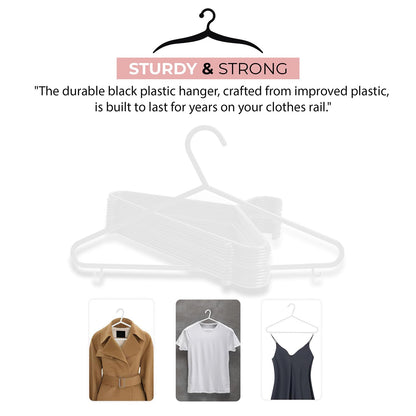Roe Tenpo Coat Hangers, White | Adult Plastic Clothes Hangers for Clothes | Durable & Lightweight | Non-Slip, Space-Saving Design for Shirts, Jackets