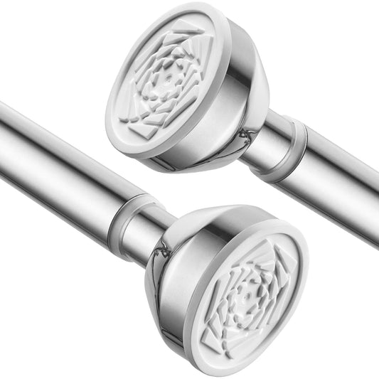 Shower Curtain Pole 73-138cm Stainless Steel Shower Curtain Rod Tension Rod for Curtains No Drill Extendable Curtain Poles Shower Curtain Rail for