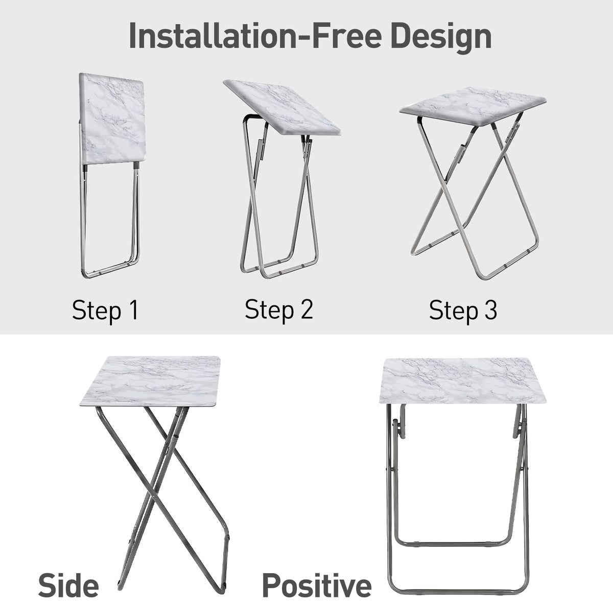 Small Folding Table, Folding Coffee Tables, Side Table 2 Set, TV Tray Table