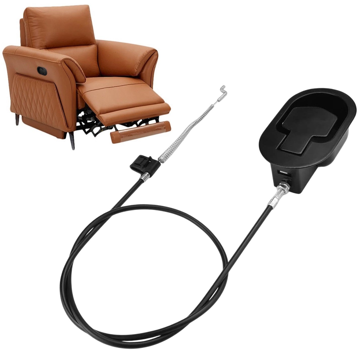 Kisbeibi Recliner Release Pull Handle, Aluminium Alloy Recliner Chair Parts Universal Recliner Release Pull Handle Replacement Cable