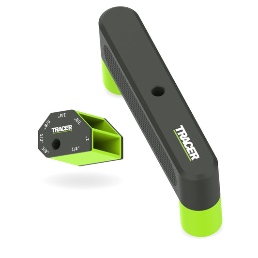 Tracer Marking Guide Set - Centre Finder & Scribe Block with hole that fits Pencil
