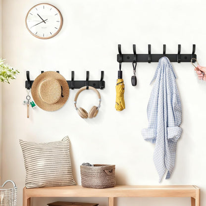 MIVITOOM Coat Hooks Wall Mounted, 2 Pack Heavy Duty Coat Rack, 31cm Length Double Door Hook Rail for Entryway Bedroom Bathroom Kitchen Home Storage