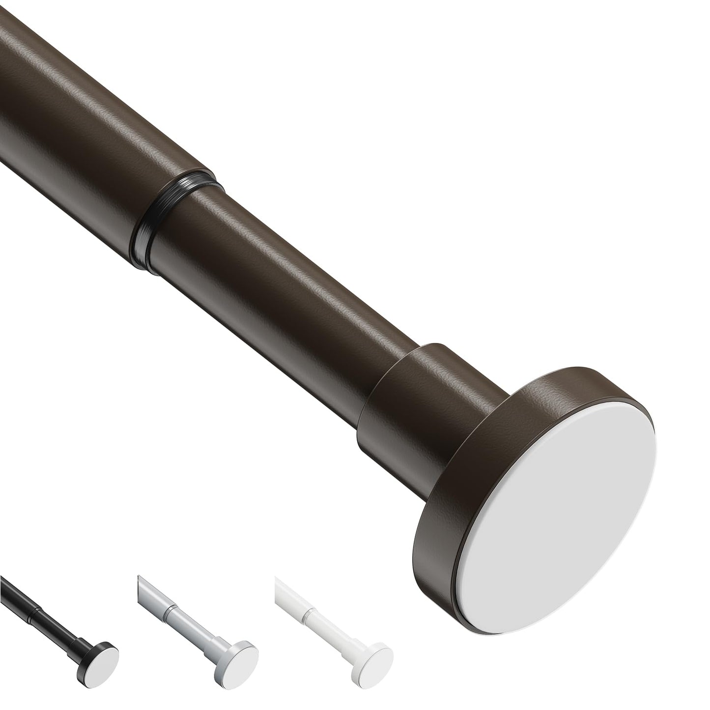 WELDUN Extendable Curtain Tension Rod, 48-190CM No Drill Telescopic Shower Curtains Rail, Adjustable Strong Spring Rod for Window Bathroom, Bedroom,