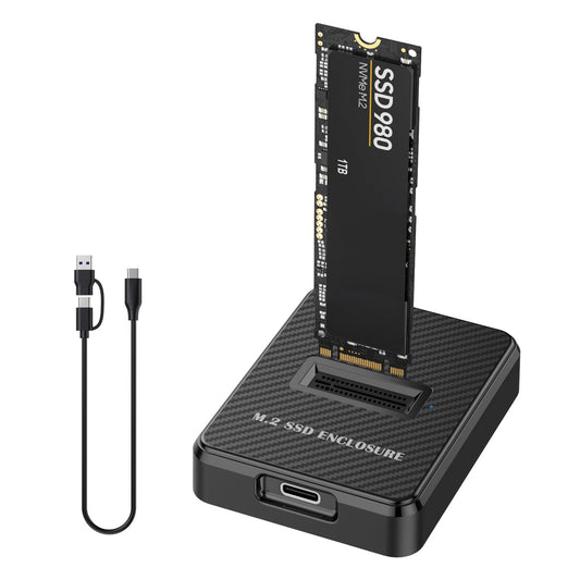 SHUBEIEUMI M.2 NVMe Enclosure, 10 Gbps M.2 NVMe SSD Hard Drive Base, USB 3.1 M2 SATA Case, Docking Station for M Key M+B Key in 2230/2242/2260/2280,