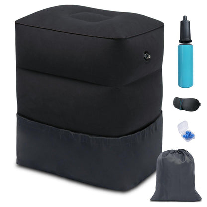 Inflatable Foot Rest Pillow, Airplane Travel Pillow, Multifunctional Adjustable 3 Layers Height Foot Rest