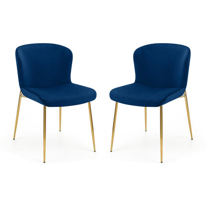 Julian Bowen Harper Dining Chairs, Set of 2, Blue - H82 x W49 x D60cm