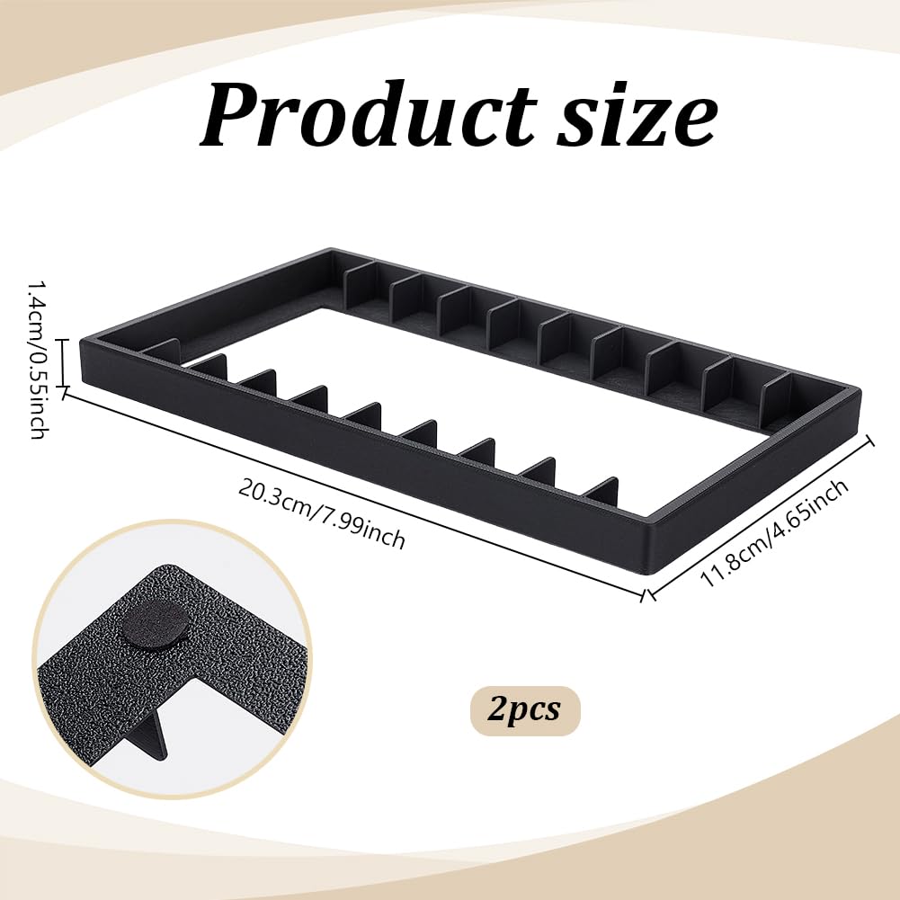 PH PandaHall 2pcs x 10 Slots Cassette Tape Storage Organizer Rack Black Tape Organizer Rack Plastic Audio Cassette Tapes Holder for Home Office
