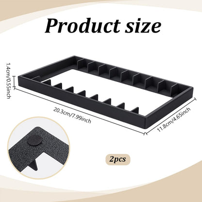 PH PandaHall 2pcs x 10 Slots Cassette Tape Storage Organizer Rack Black Tape Organizer Rack Plastic Audio Cassette Tapes Holder for Home Office