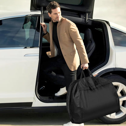 8" Gusseted Heavy Duty Garment Bags for Travel 43" Suit Bags for Closet Storage Hanging Clothes Bag with Pockets Mens Suit Holder for Shirts, Coats