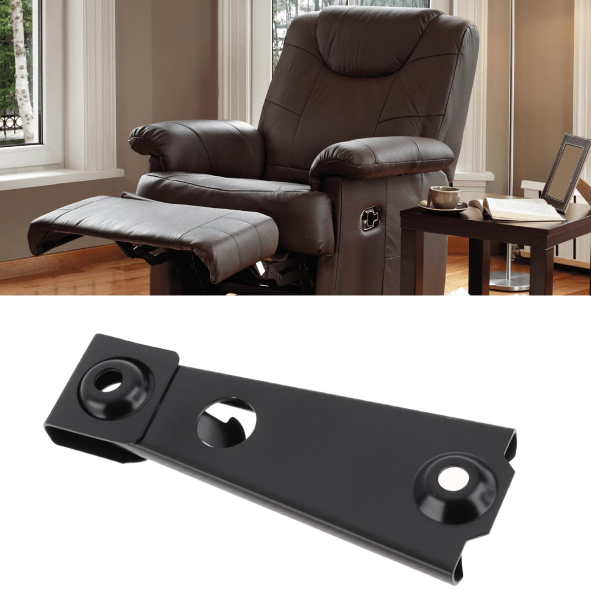 Briny River 4Pcs Recliner Back Clip Bracket KD Clip Bracket for Outdoor or Indoor Lounge Chairs 12.7x4.5x3.2cm Black
