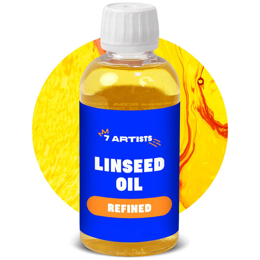 7 Artists Premium Refined Linseed Oil for Oil Paint 250 ml | Linseed Paint Medium, Thinner