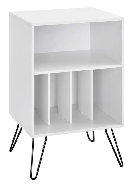 Ameriwood Harmony Turntable Stand, Wood Look White, 86.61 cm (H) x 52.58 cm (W) x 45.72 cm (D)