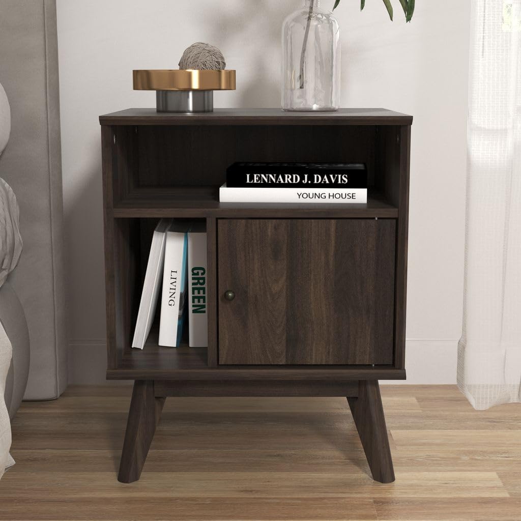 Galano Alston Side Table ? Slim Bedside Table with Storage Drawer ? Stylish Bedroom Furniture and Organizer Cabinet for Entryway or Hallway ? Royal