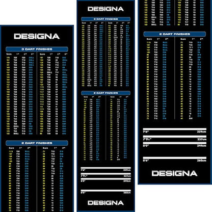 Designa Darts | Non Slip Carpet Darts Mat with Checkout Design | Multiple Colours & Sizes.