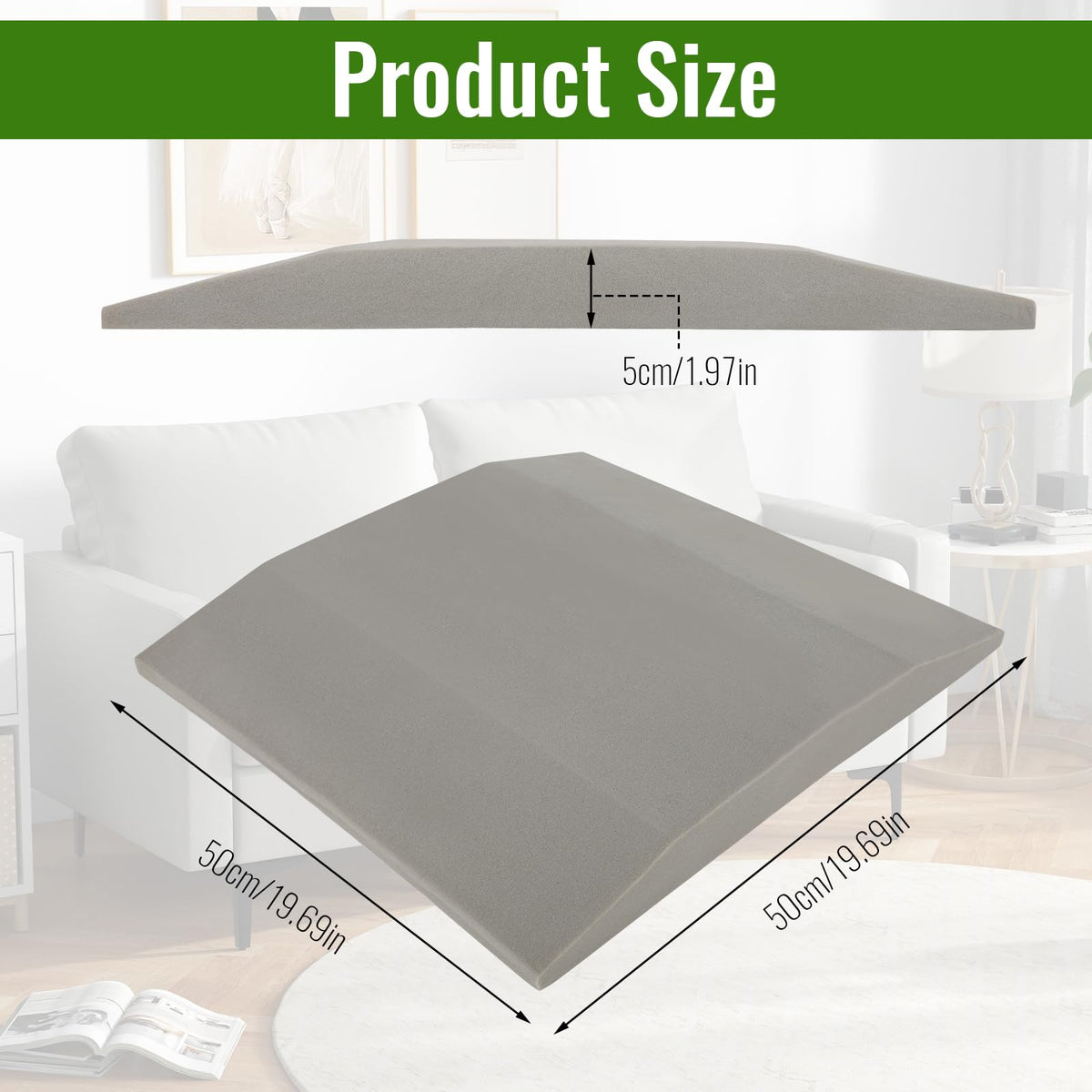 Sofa Cushion Support for Sagging Seat, Sagging Sofas Support 50cm x 50cm, Sofa Support Boards Are Made of High-Density Foam, Square, Enhanced Comfort