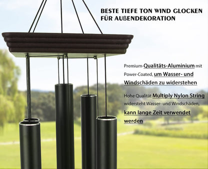 ASTARIN 48" Large Wind Chimes Outdoor Sympathy Wind Chime with 5 Heavy Aluminum Tubes Tuned Soothing Melody, Memorial Wind Chimes for Outside