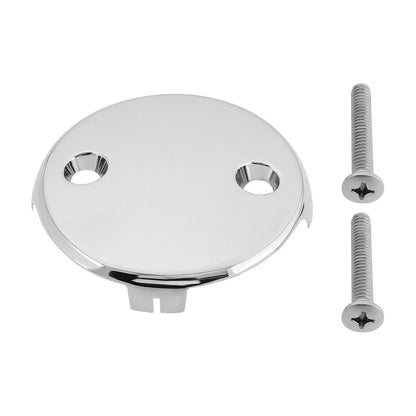 LT Easiyl 1PC Two Hole Bathtub Overflow Faceplate Diameter 81mm Hole Center Distance 50mm with Screw Stainless Steel Bathtub Overflow Drain Cover