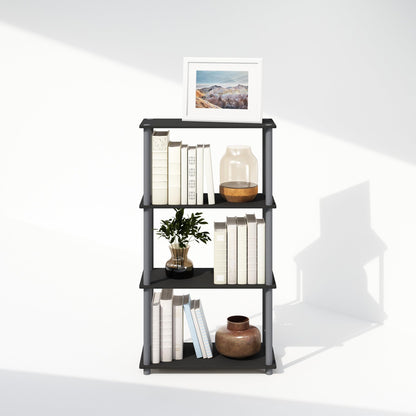 Furinno TURN-N-TUBE Book Shelf, 4-Tier Bookshelf, Bookcase with Multipurpose Compact Display Rack, 29.46 x 59.94 x 109.73 cm, for Living Room