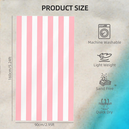 CNMTCCO Large Beach Towel for Adults with Bag - Quick Dry Microfibre - 100% Recycled Towel - Sand Free, Lightweight, Compact (160x90cm, 63x35in)