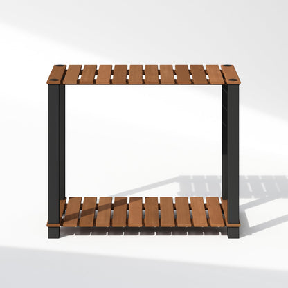 Furinno TURN-N-TUBE 4-Tier Display Rack, Storage Rack, Book Shelf, Open Shelves, with Wood Slat, Square Poles