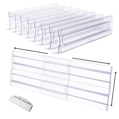 Lyfelights 8 Pack Drawer Dividers – Stackable, Adjustable & Expandable Organisers (12.2–21.4") for Deep Drawers – Clothes, Baby Items, Makeup