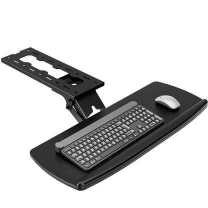 AX WABER Keyboard Tray Under Desk with Storage Drawer, Height Adjustable Keyboard Tray Slide Out 360° Swivel Tilt