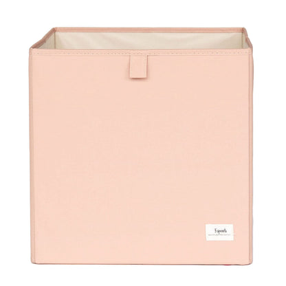 3 Sprouts Storage Cube Box, Foldable Fabric Cubby Organizer, Clay