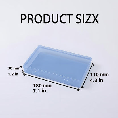 LJY 6 Pack Blue Small Plastic Storage Box with Hinged Lid 18 x 11 x 3 cm