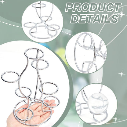NBEADS Crystal Ball Holders, 7 Eggs Display Stand Platinum Iron Multi-Sphere Display Holder for Crystal Ball Sphere Globe Home Office Decor Ornament