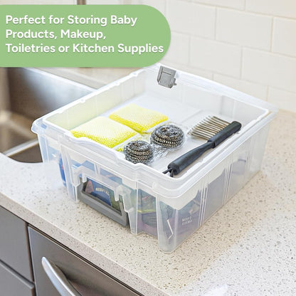 ArtBin AB Designs 6899ABD Super Satchel Double Deep with Lift-Out Tray and Removable Dividers, Stackable Home Storage Organization Container