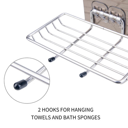 2 Pack Self Adhesive Bar Soap Dish Holder,Stainless Steel Wall Mounted,Waterproof,Drill-Free Soap Tray For Shower Bathroom Kitchen, Silver
