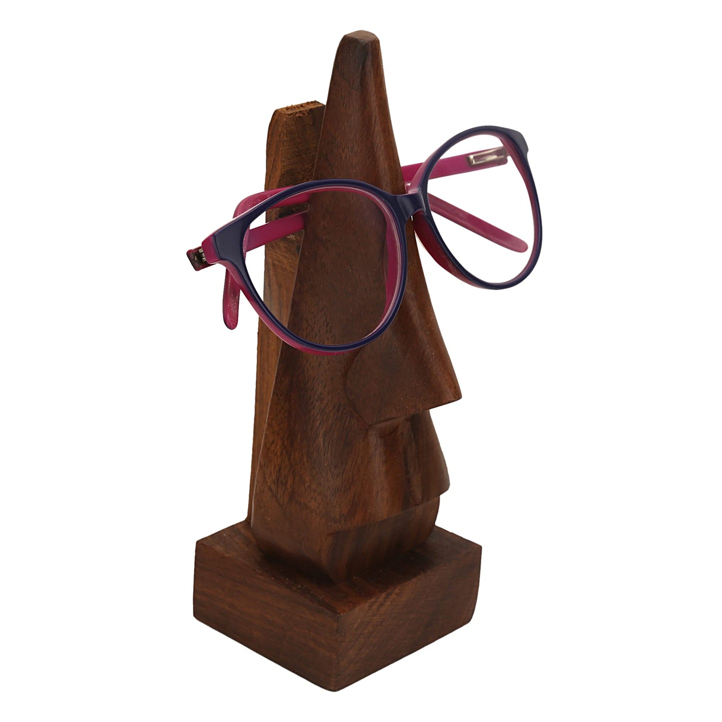 raajsee Glasses Stand Classic Hand Carved Rosewood Nose-Shaped Wooden Glasses Holder For Men Eyeglass Spectacle/ Eyewear Display Holder Stand