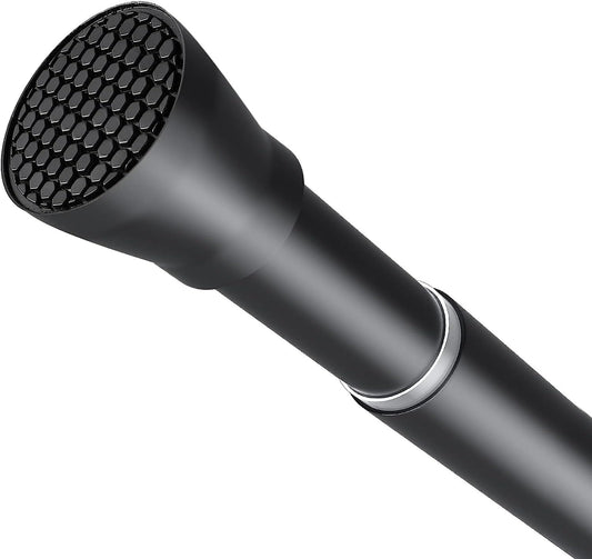 ZipGlo Tension Rod 113 to 197 Cm Extendable Curtain Poles, Telescopic Curtain Pole Black Door Curtain Pole no Drilling Spring Loaded Curtain Rod for