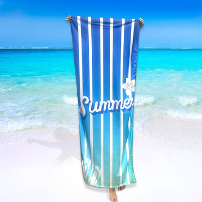 NARAMAKI Large Beach Towel 70 x 190 cm in High Quality Microfibre – Pool Beach Towel with Unique Tropical Design – Made in Italy (Light Blue)