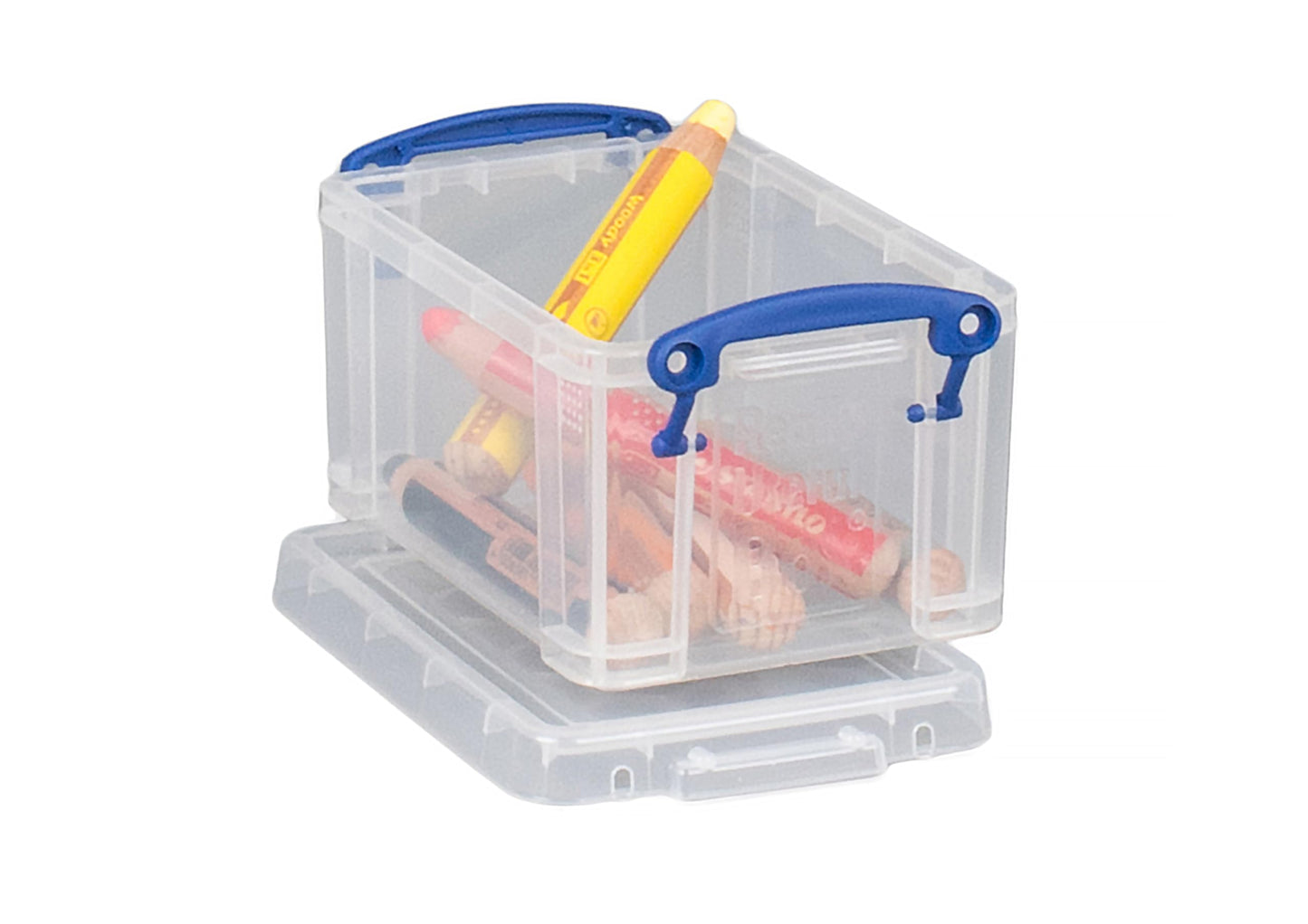 Really Useful Plastic Storage Box 0.7 Litre Clear (Pack of 4)