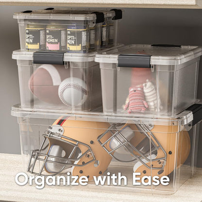 Superio Clear Storage Box with Lid, 36 Quart Plastic Container Bins for Organizing, Stackable Crates, BPA Free, Non Toxic, Odor Free