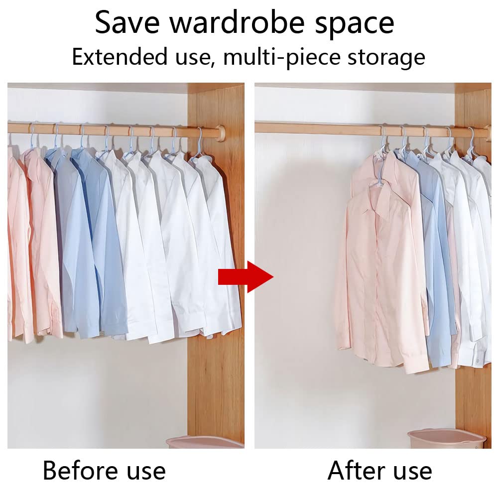 60 Pcs Hanger Connector Hooks, Space Saving Cascading Hanger Hooks,White