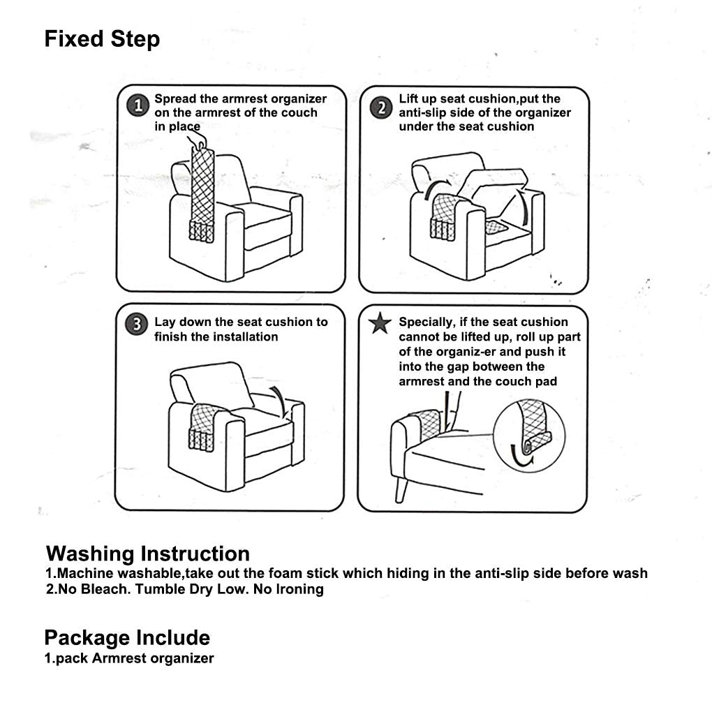 Arm Rest Organiser Hanging Sofa Caddy Storage Bag TV Remote Control Holder Armchairs Couch Organiser Phone Drink Glassse Foldable Pouch Chair Tidy