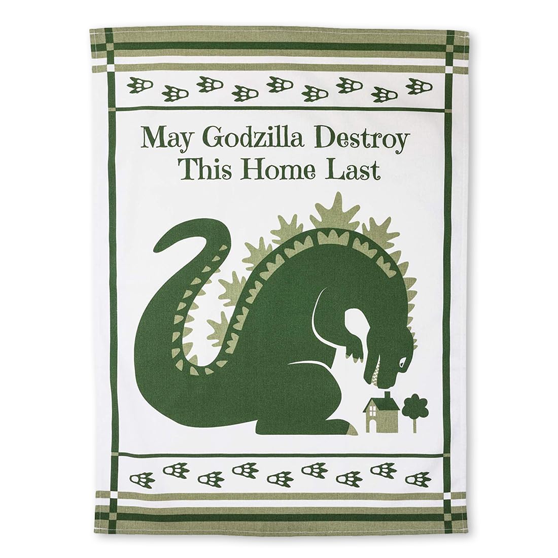 getDigital May Godzilla Destroy This Home Last Dish Cloth - A Funny Home Blessing Kitchen Towel for Geeks and Monster Movie Fans - 100% Cotton