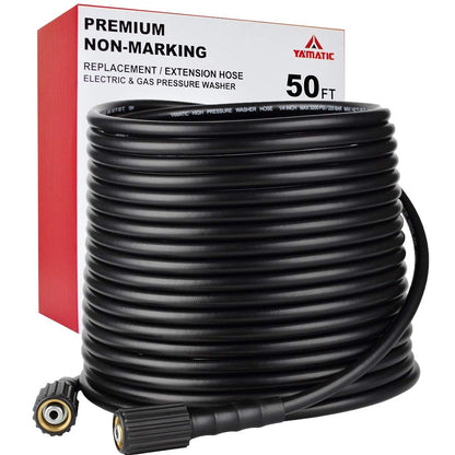 YAMATIC M22Pressure Washer Hose 15M/50FT 1/4", Kink Resistant Power Washer Hose Replacement for Flexzilla Uberflex Ryobi Genarac Troy Bilt Honda