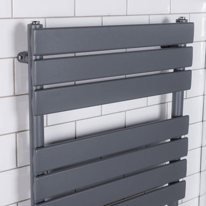 Warmehaus Flat Panel Heated Towel Rail Radiator Anthracite 1600x600mm Grey